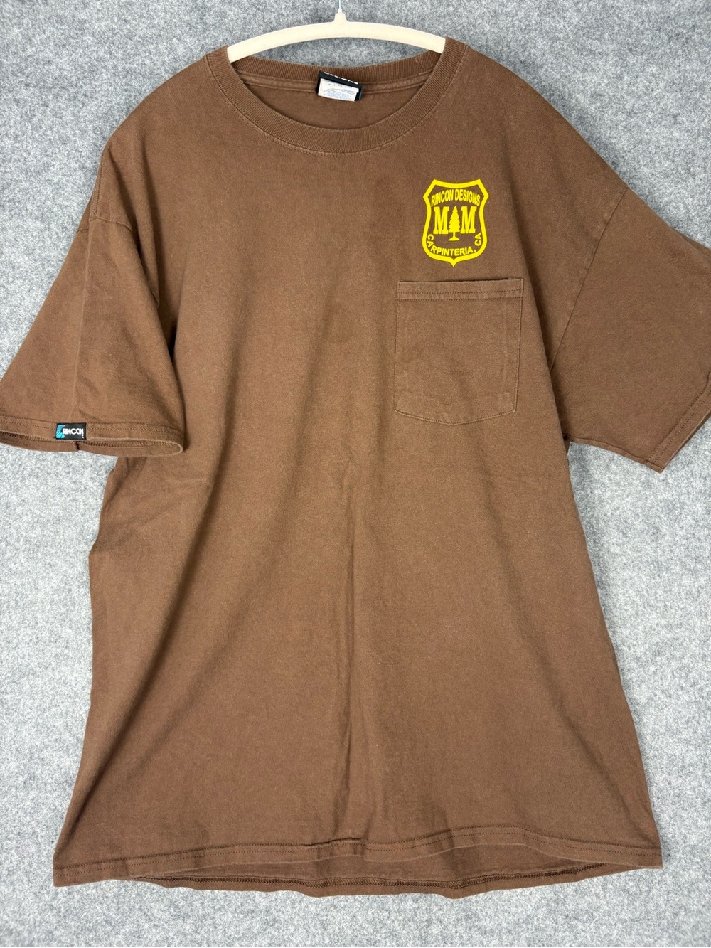 Rincon Designs Brown Graphic Pocket T Shirt Carpinteria CA XL